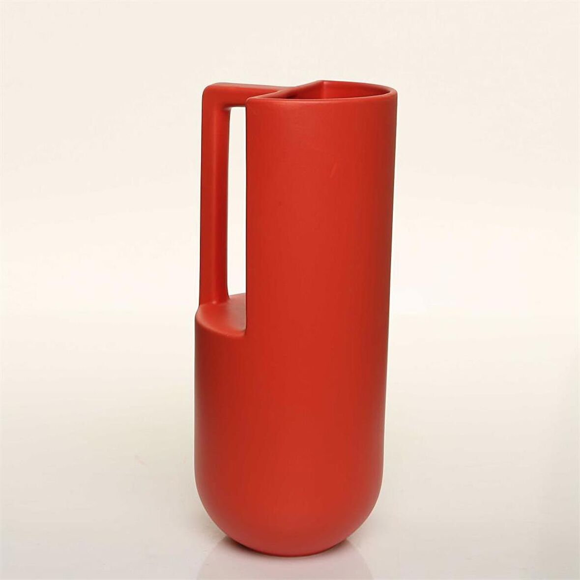 Vitale Handle Kırmızı Vazo Uzun 12*12*29 Cm AK.JL0041