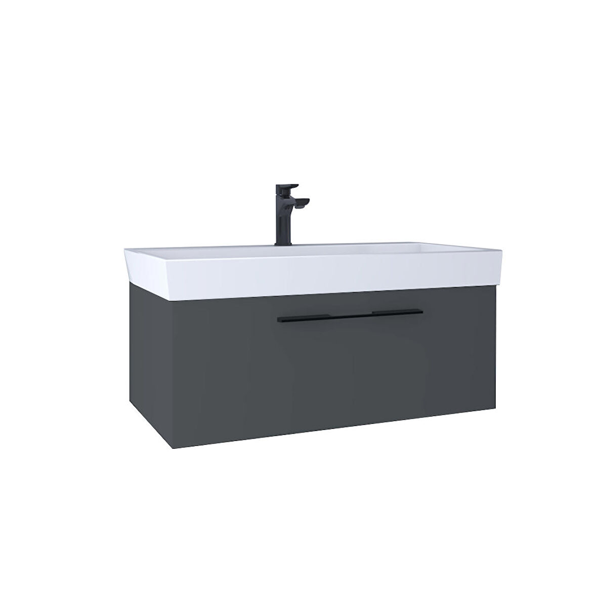 Kobos Glow 100 cm Lavabo Dolabı Füme KB710033
