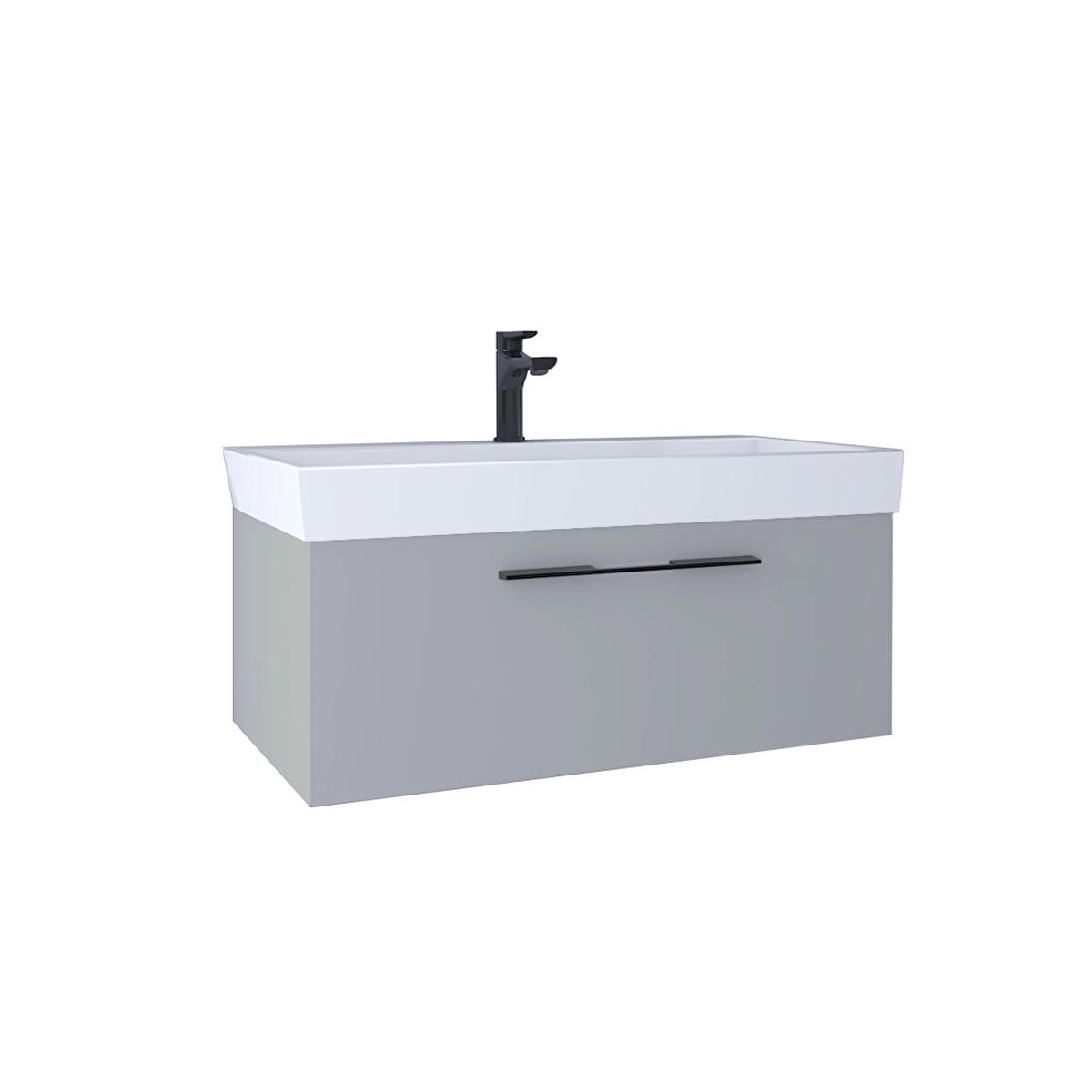 Kobos Glow 100 cm Lavabo Dolabı Light Grey KB710034