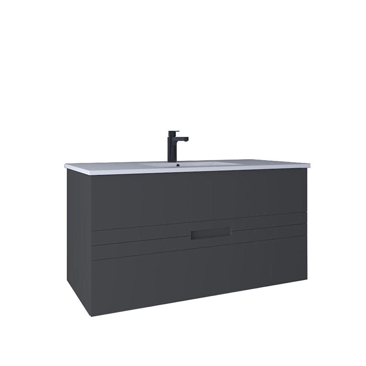 Kobos Meta 121 cm Lavabo Dolabı Füme KB710042