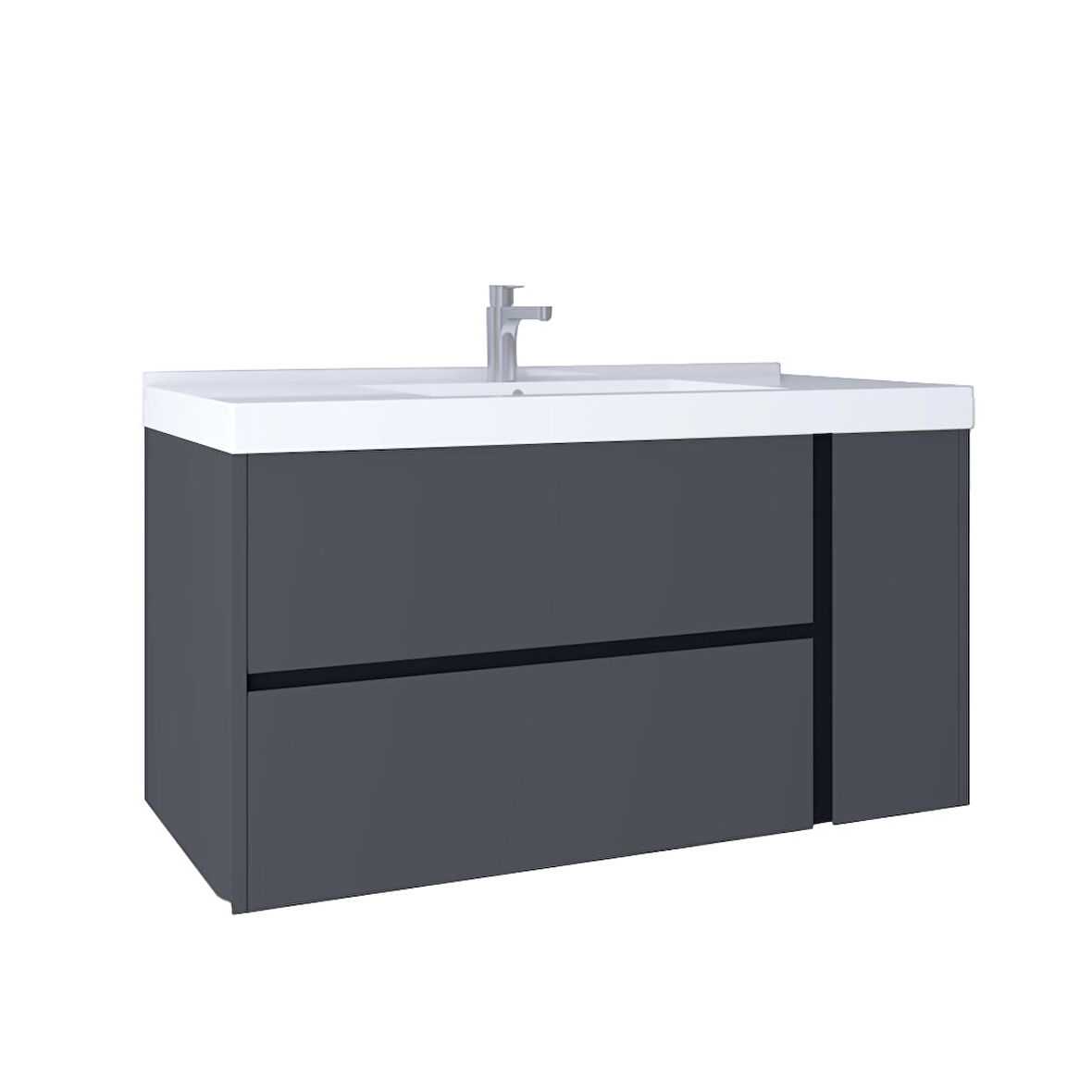 Kobos Linear 100 Cm Lavabo Dolabı Füme KB710080