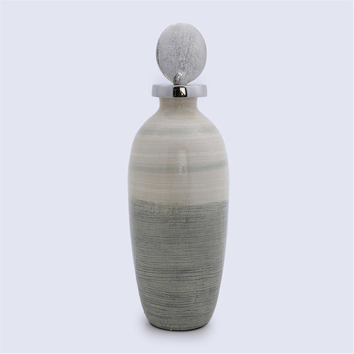 Vitale Sage Cam Metal Taş Kapaklı Şişe 12.7*12.7 cm