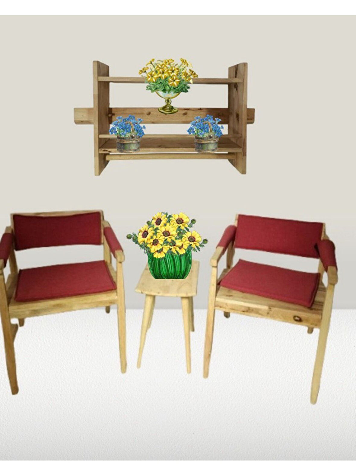 Biev Balkon Mutfak Oturma Grubu Çay Seti