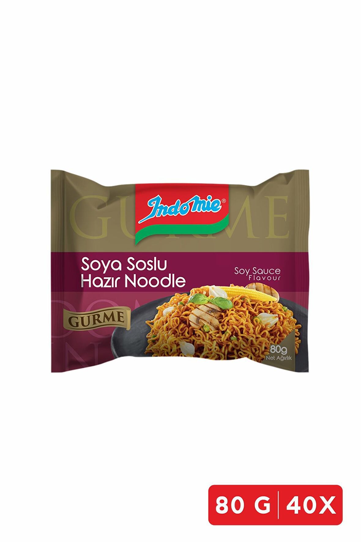 Indomie Gurme Soya Soslu Hazır Noodle 80 Gr X 40 Adet