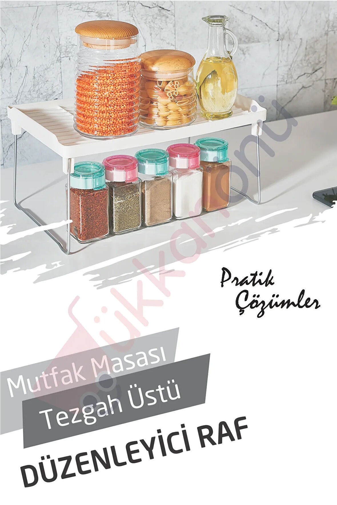Simple Dolap Içi Organizer Raf Mutfak Masası Tezgah Üstü Düzenleyici