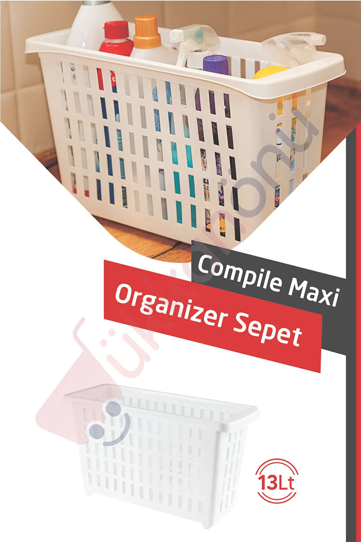 Maxi Organizer Tekerlekli Patates Soğan Temizlik Malzemesi Şampuan Düzenleyici 13 Lt.