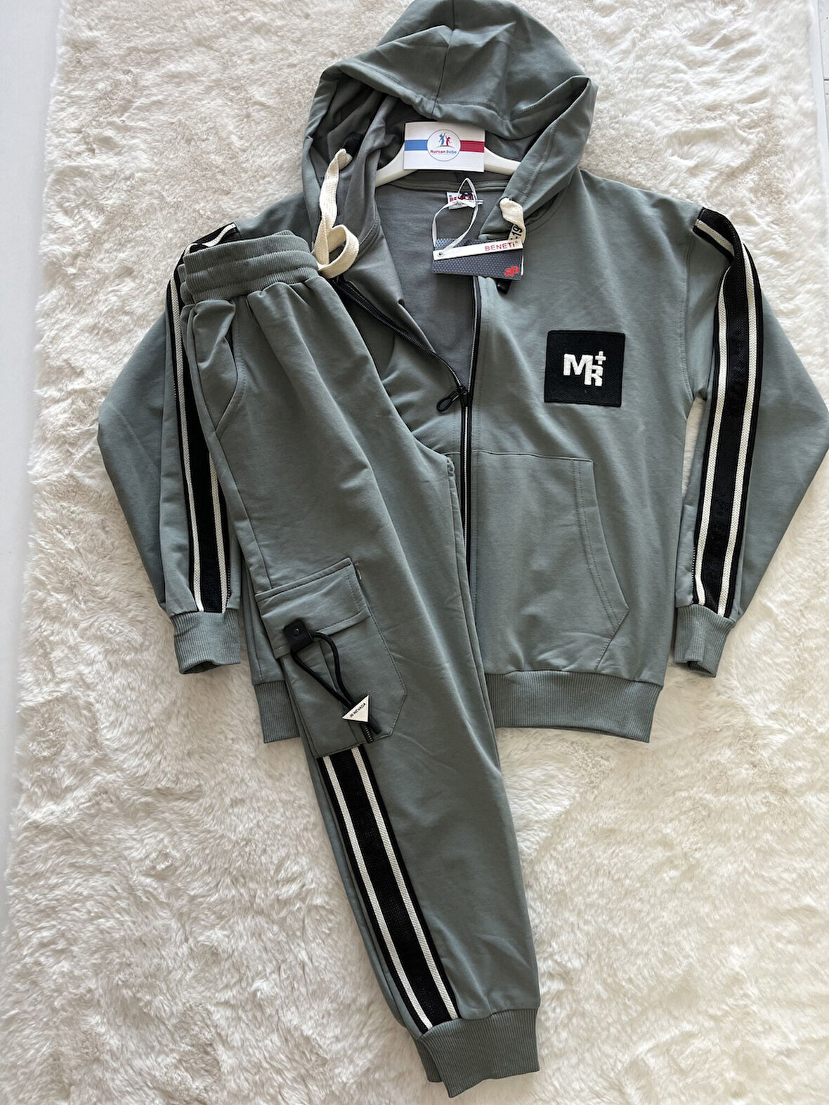 Fermuarlı Kapşonlu Erkek Genç  İkili Takım