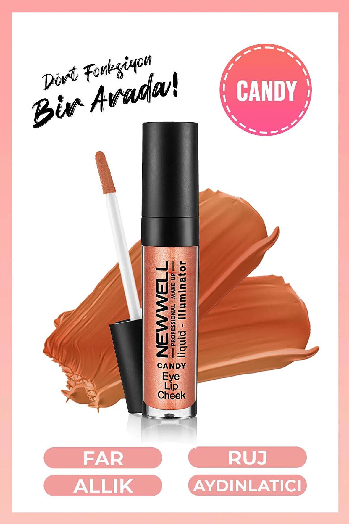 New Well Lıquıd Illumınator Aydınlatıcı Allık 3 in 1 - Candy