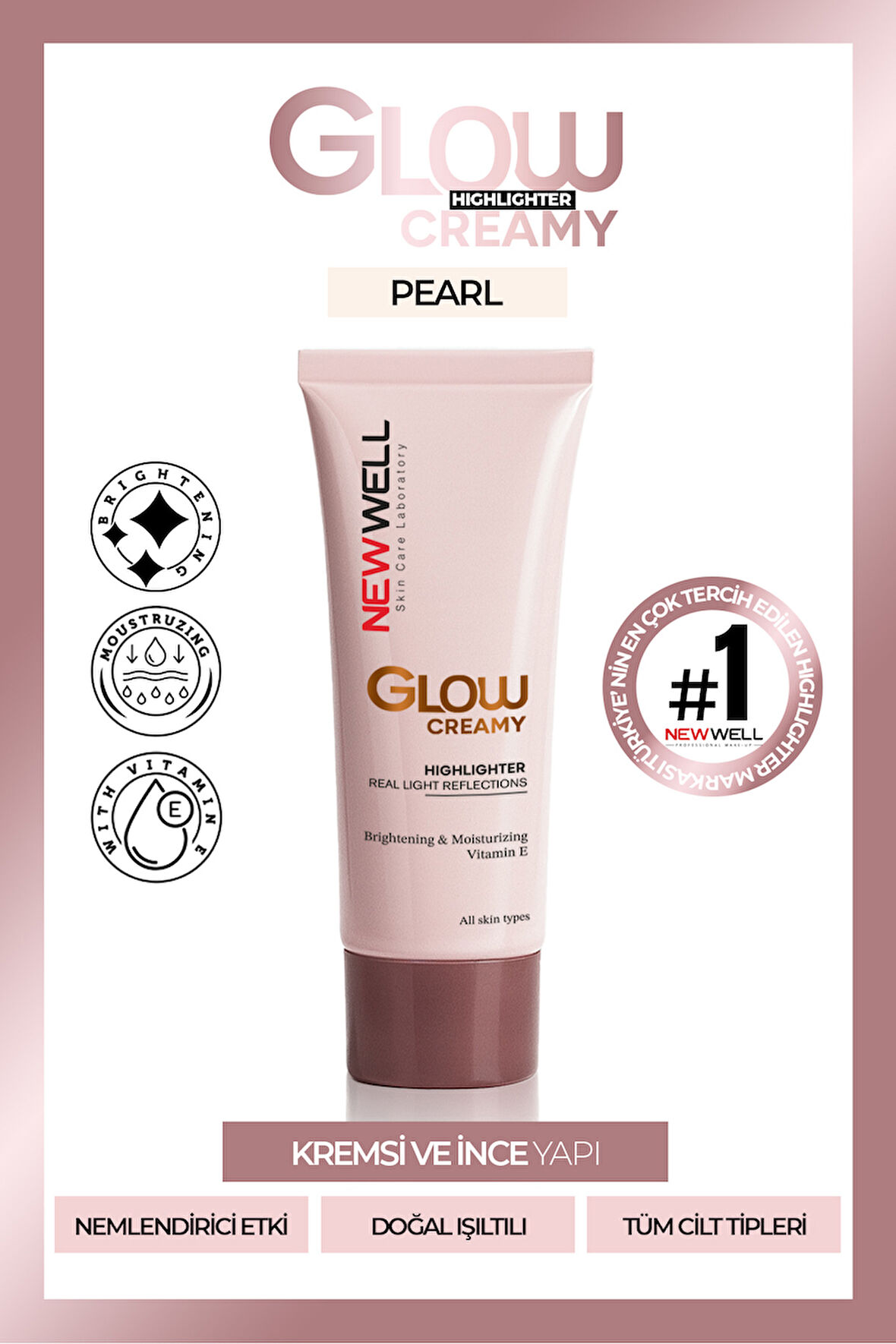 Glow Creamy Highlighter Doğal Işıltılı Krem Aydınlatıcı 30 ML Pearl 01 