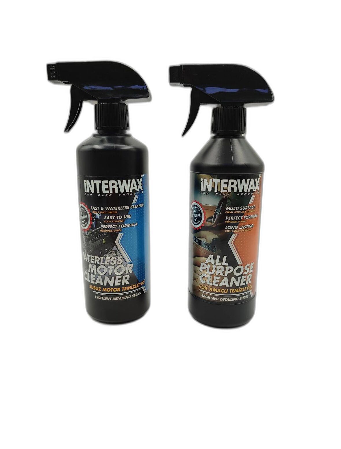 İNTERWAX 2'li SET SUSUZ MOTOR TEMİZLEYİCİ 500 ML & ÇOK AMAÇLI DÖŞEME TEMİZLEYİCİ 500 ML