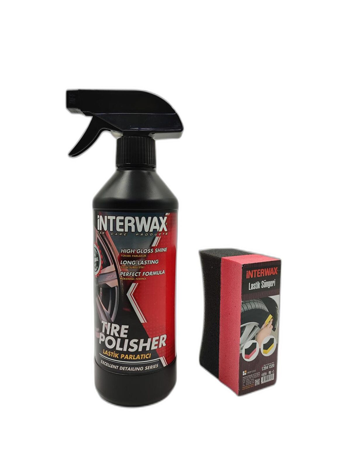 İNTERWAX LASTİK PARLATICI 500 ML & LASTİK SÜNGERİ