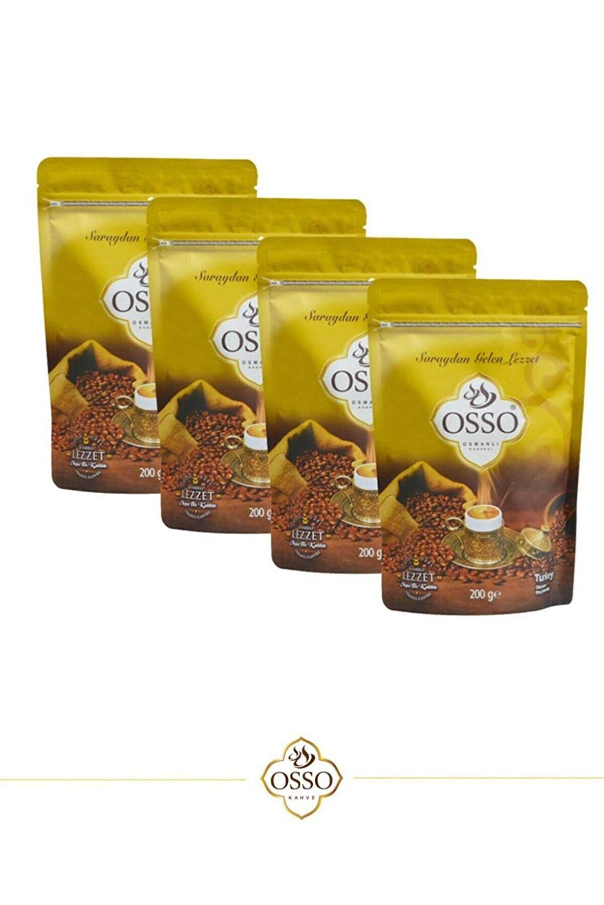 Osso Aromalı Öğütülmüş Osmanlı Türk Kahvesi 4x200 gr 