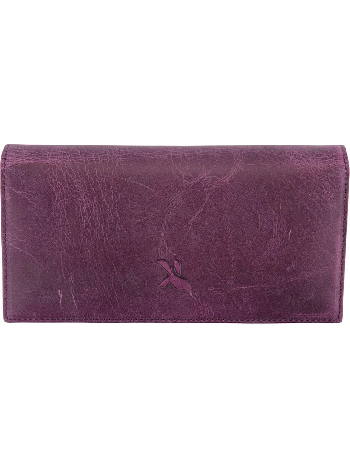 Karalı Hakiki Deri Unisex Portföy Mor BC424-12