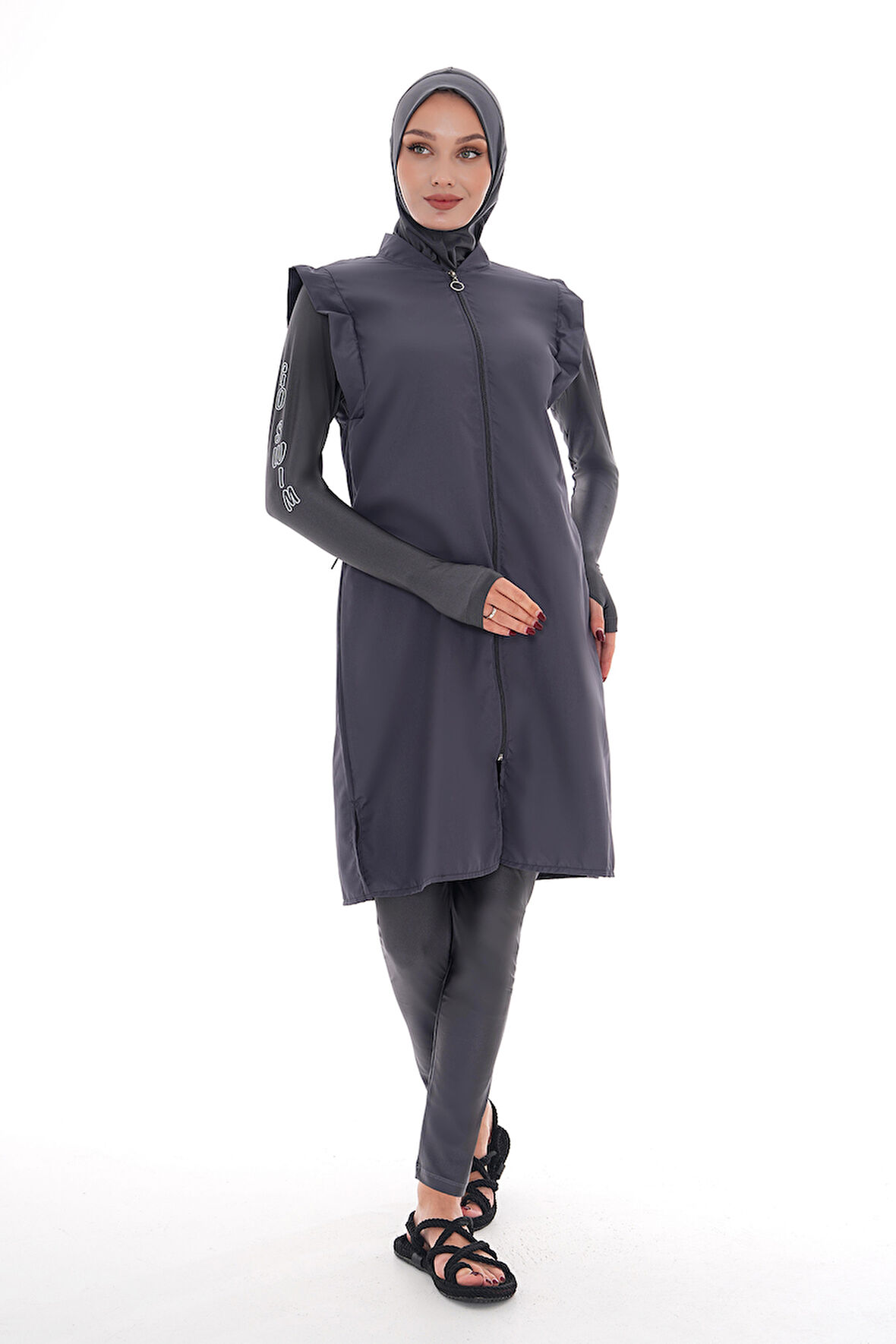 Tam Kapalı Tesettür Mayo 2511 Bahar Gri | XXL