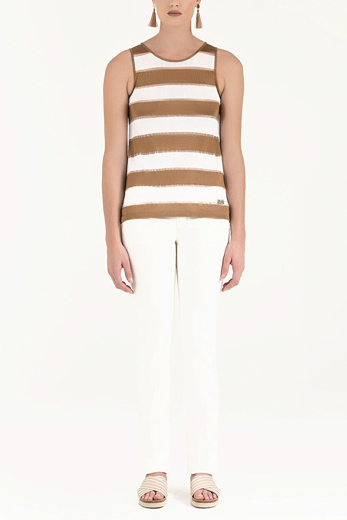 Vizon Çizgili triko bluz 28483 | 42