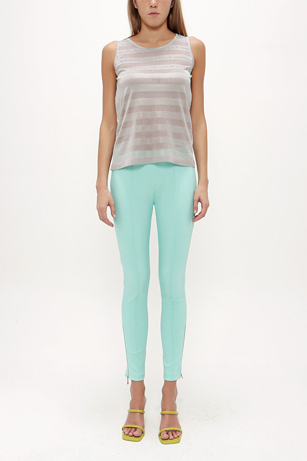 Mavi Taşlı kolsuz triko bluz 28484 | 44