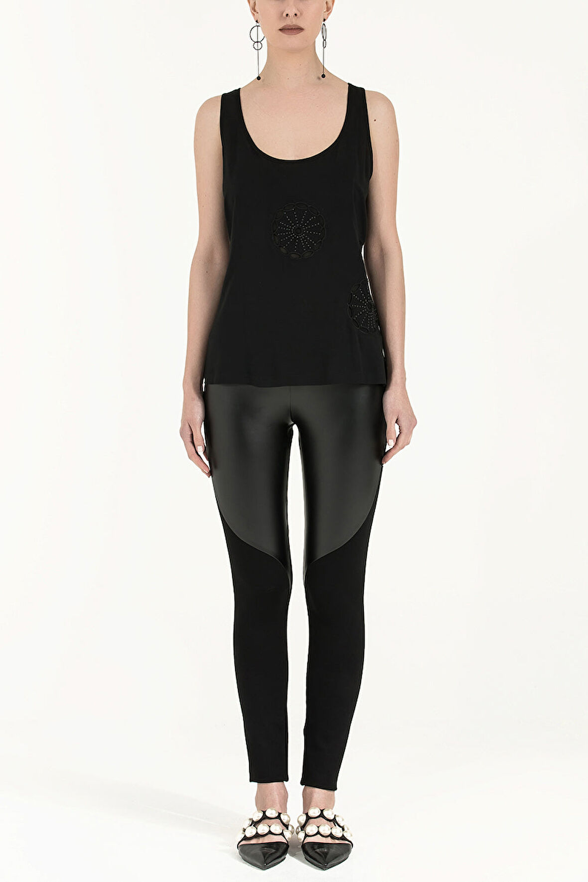 Siyah Lazer kesimli bol kesim bluz 19562 | 42