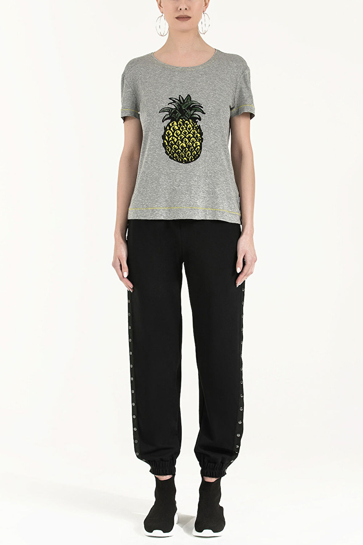 Gri Baskılı viskon bluz 19622 | 44