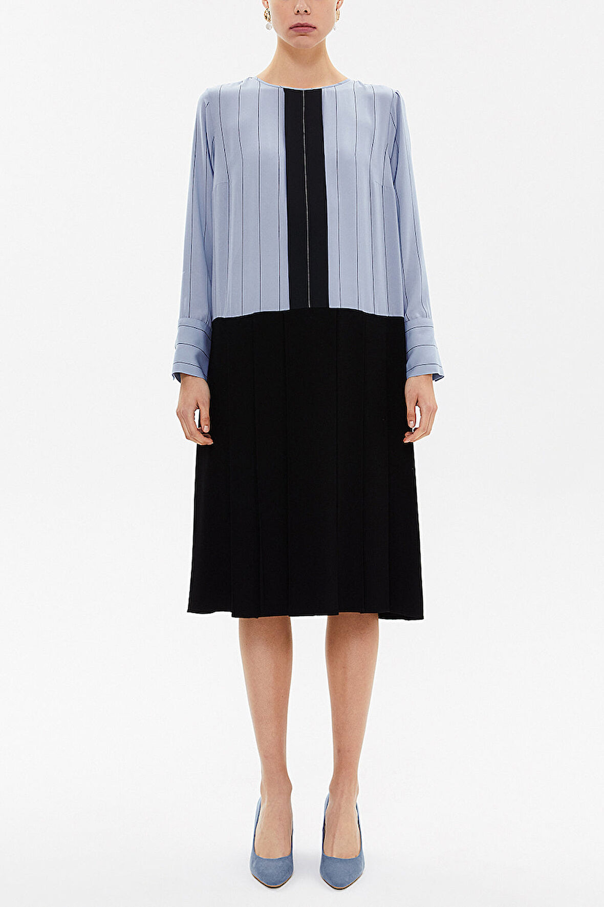 Mavi Pilili  bol kesim midi elbise 92660 | S