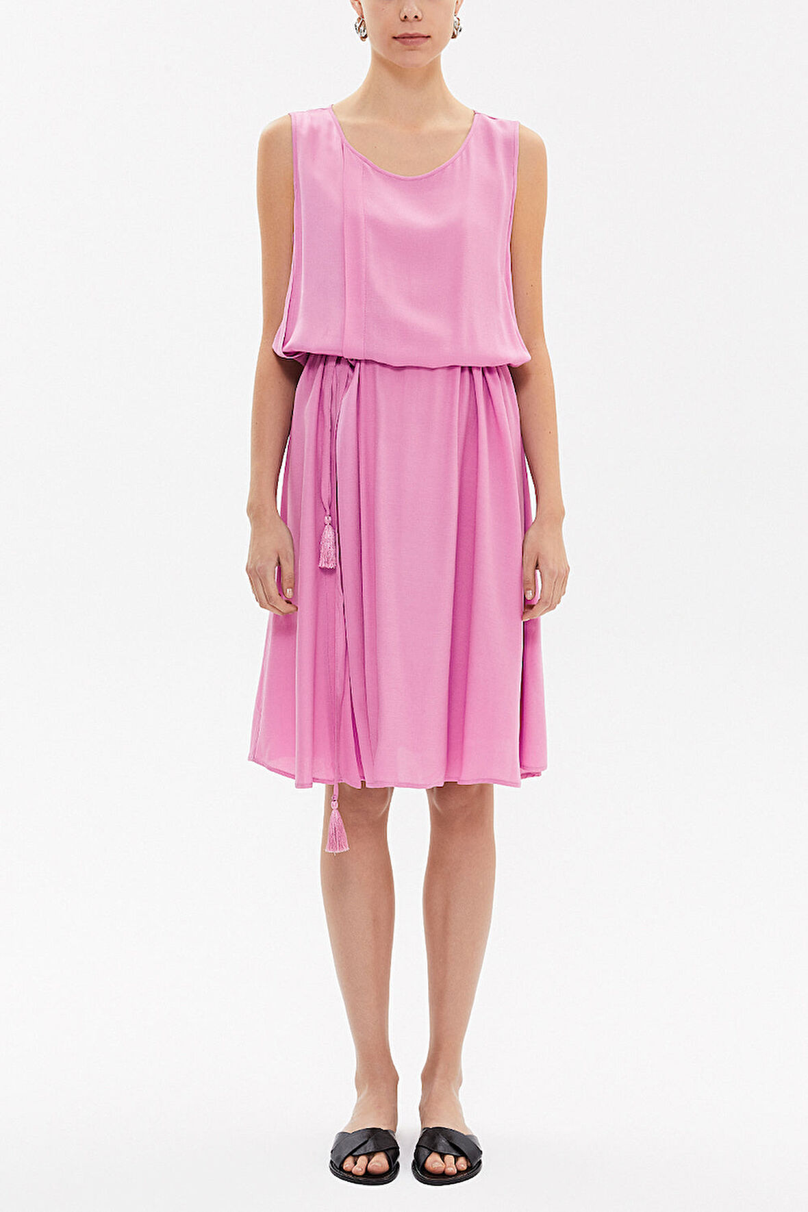 Lila Kolsuz bol kesim midi elbise 92814 | S