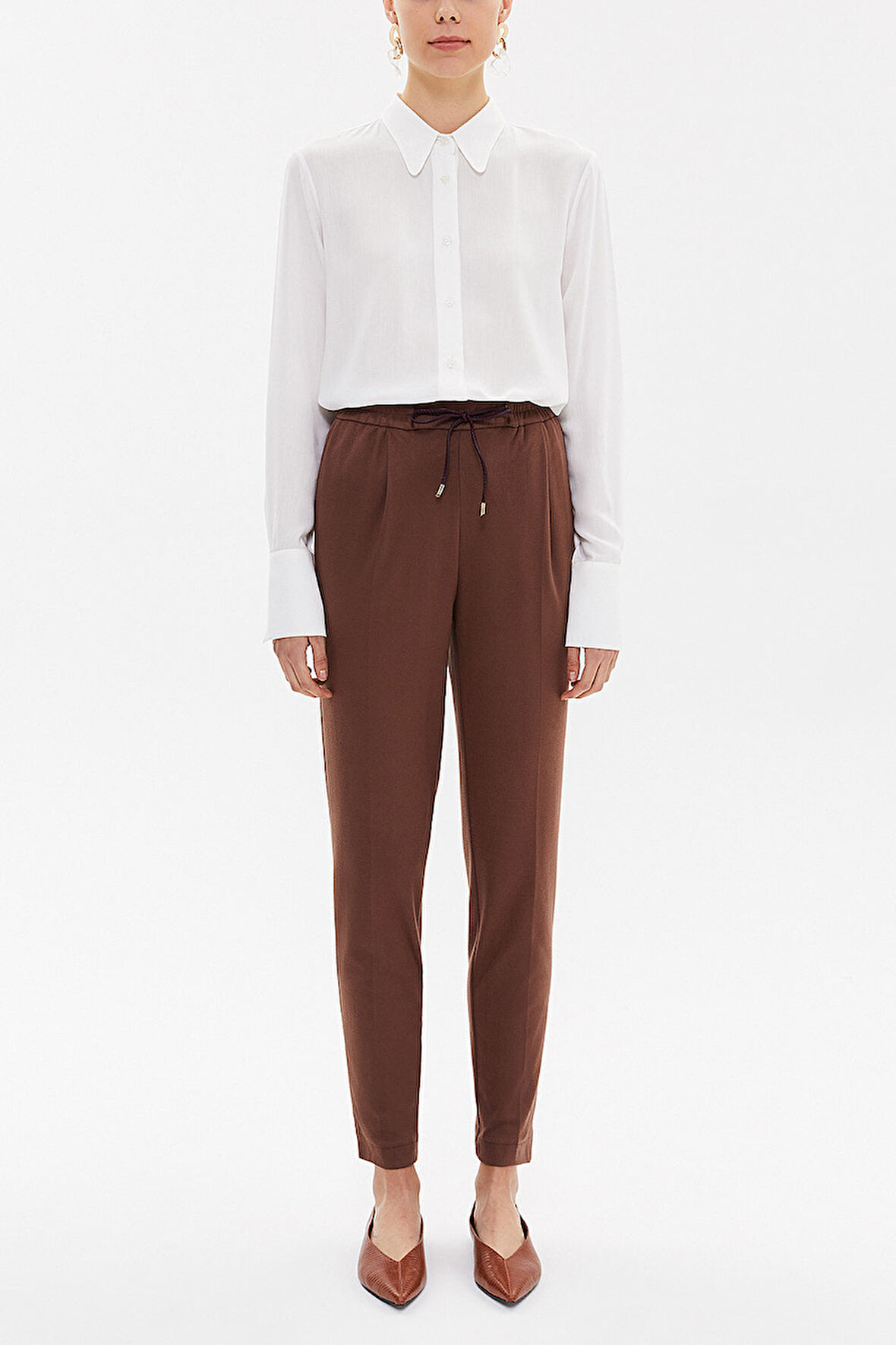 Kahve Lastikli bol kesim pantolon 41348 | 40