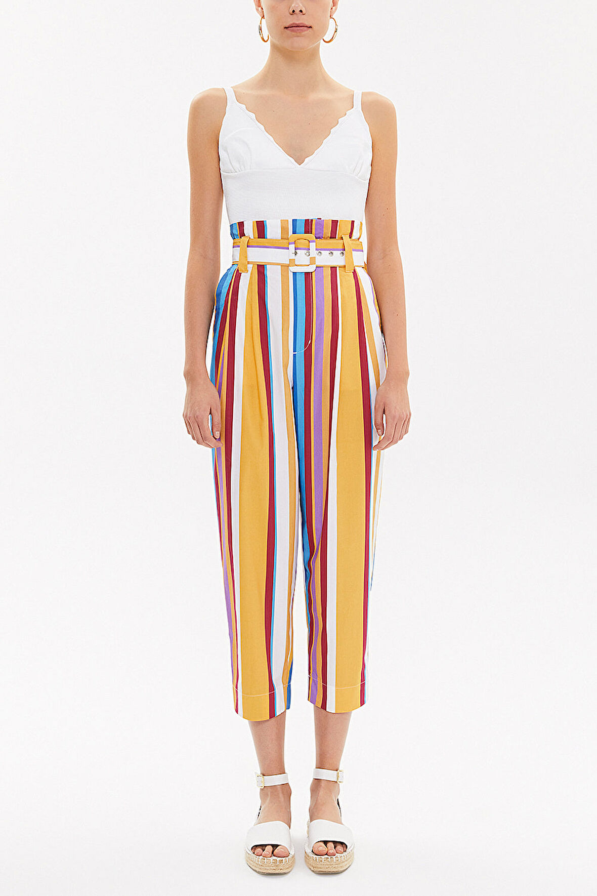 Çizgili Kemerli pantolon 41351 | 42