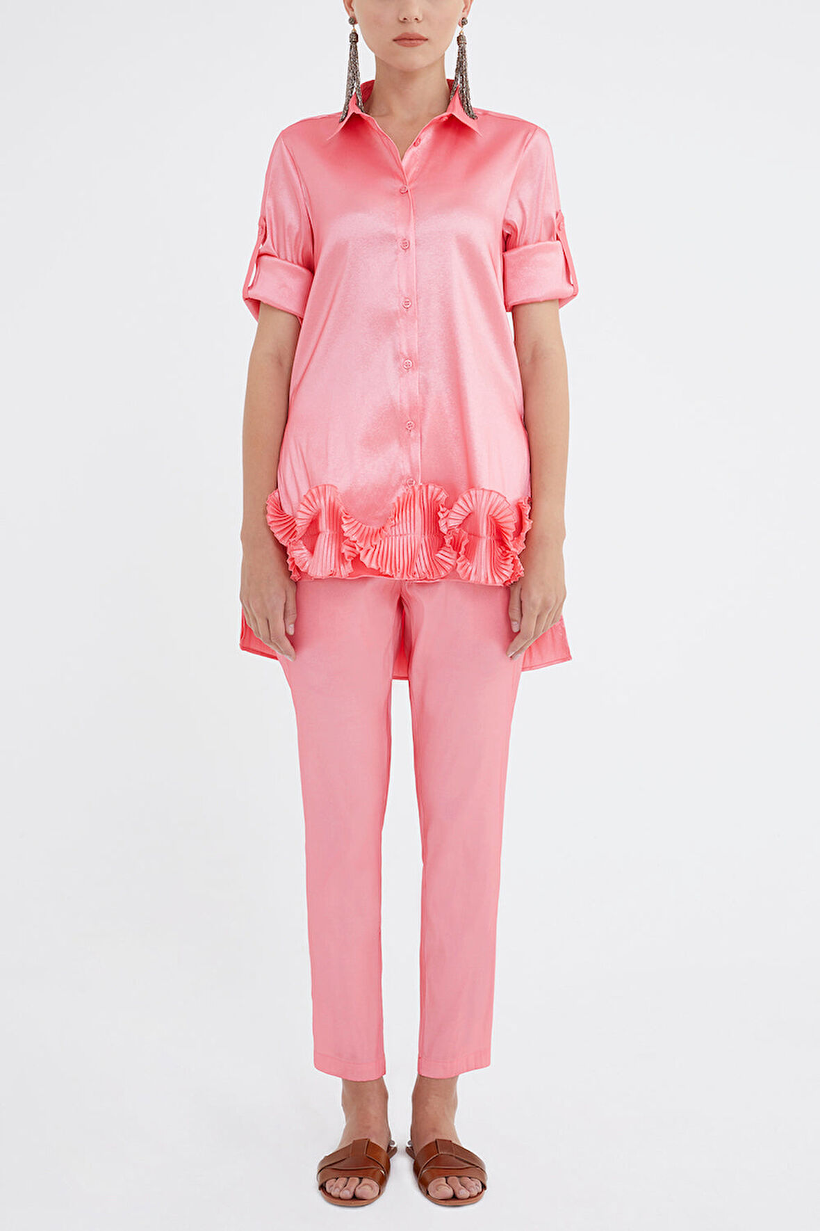 Pembe Piliseli gömlek 10735 | 42