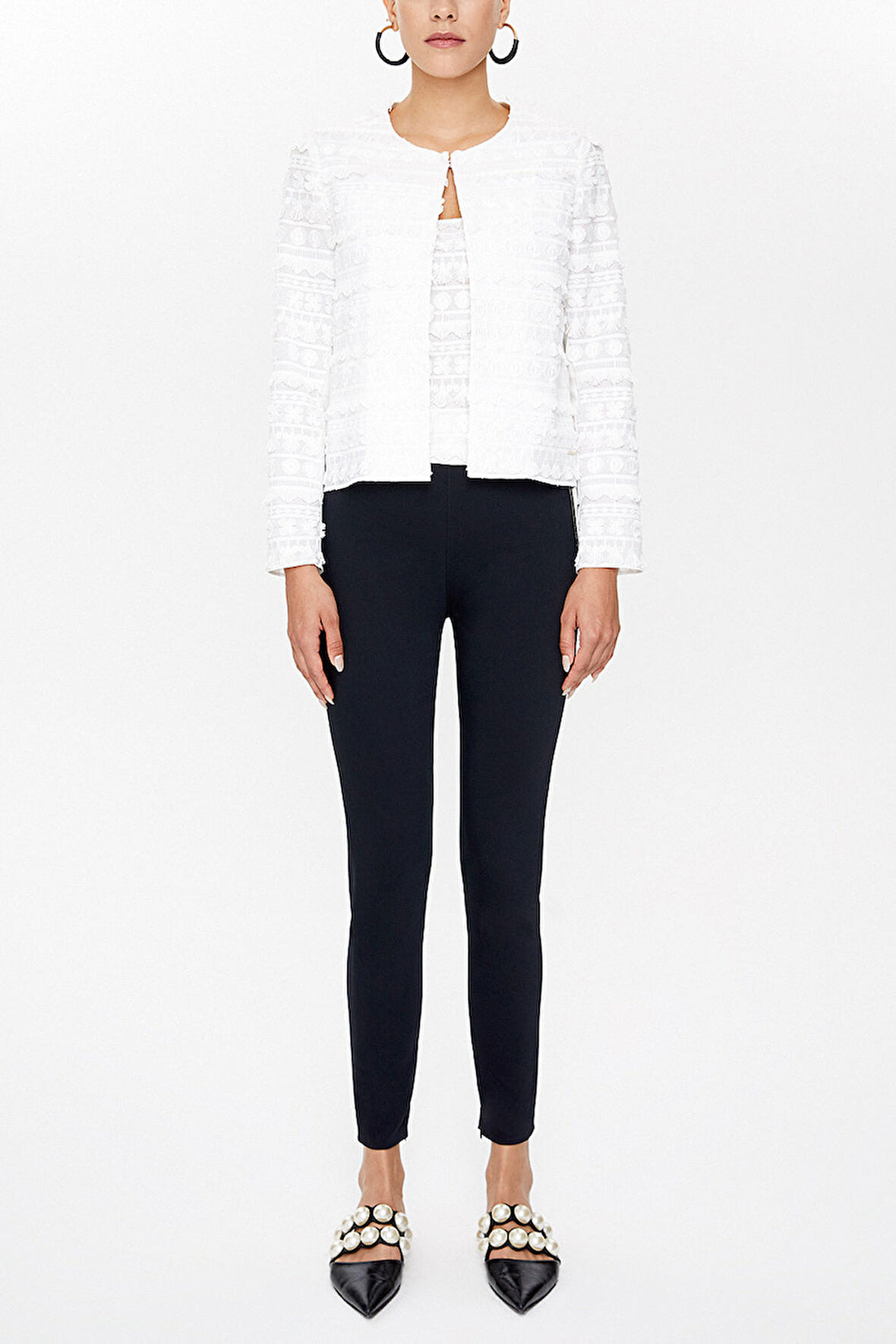 Siyah Beli lastikli tayt pantolon 41367 | 42
