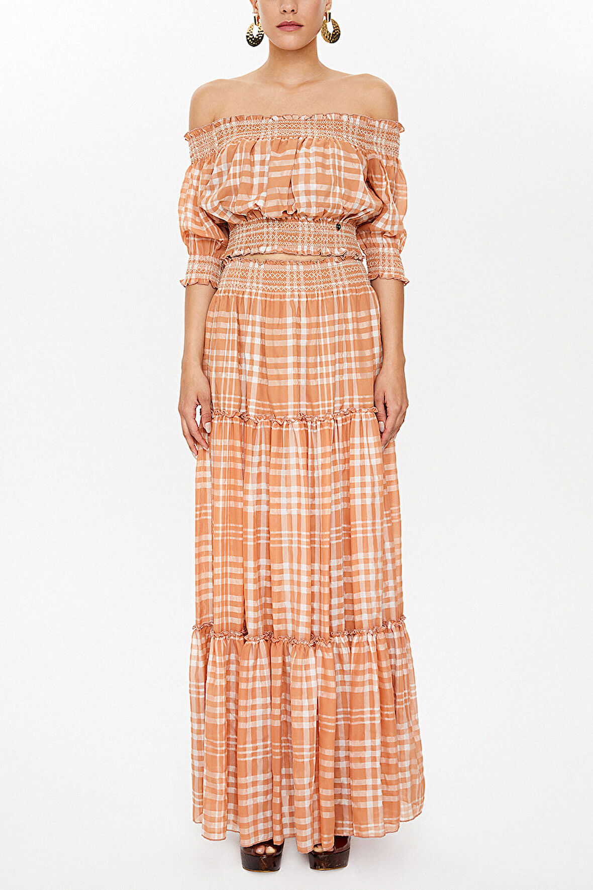 Bej Gipeli kısa kollu bluz 19803 | 42