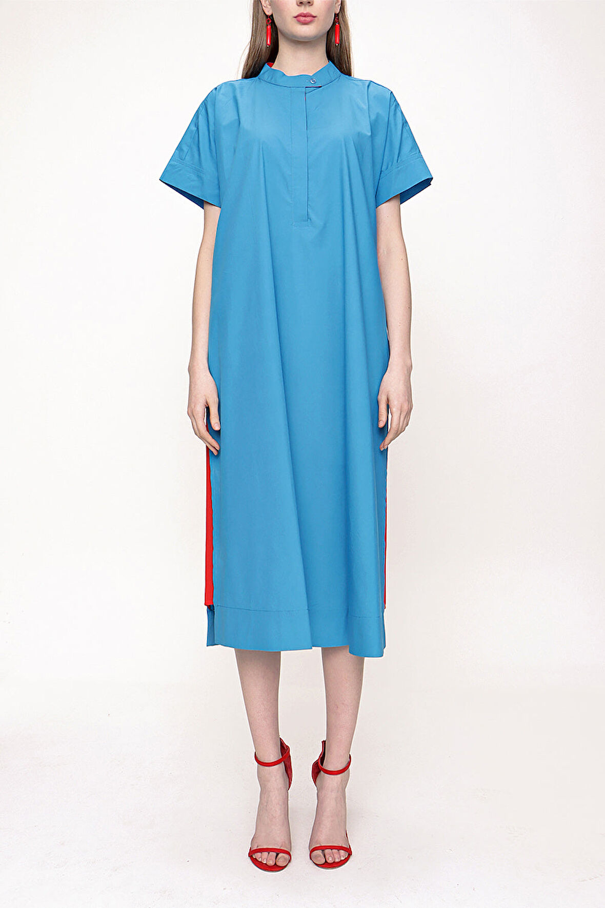 Mavi Bol kesimli kısa kollu elbise  93389 | S