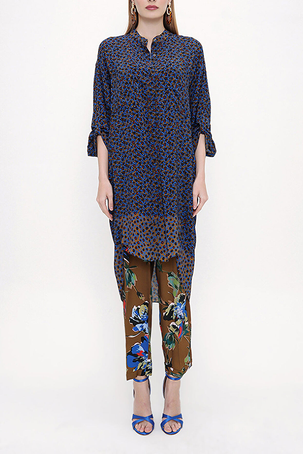 Desenli Bol kesim gömlek 10807 | 36