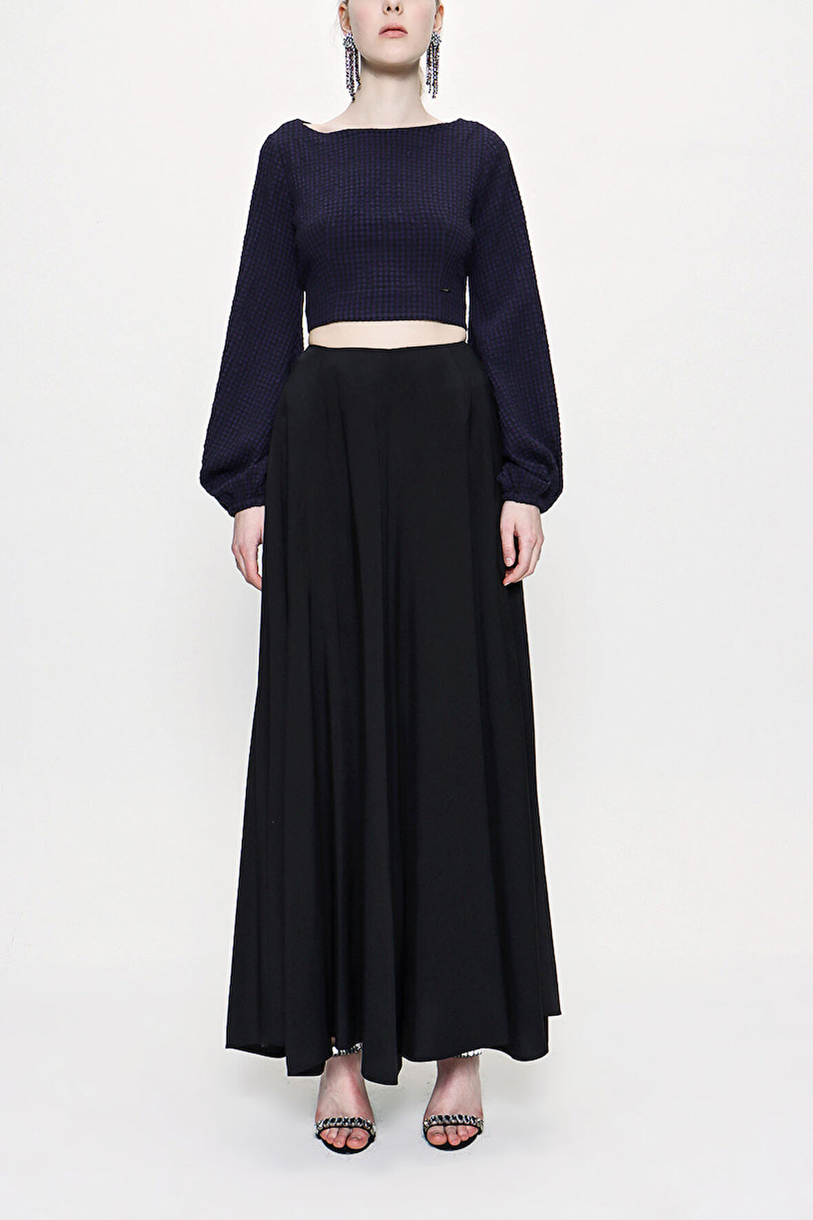 Mor Sırt dekolteli kısa bluz 19825 | S