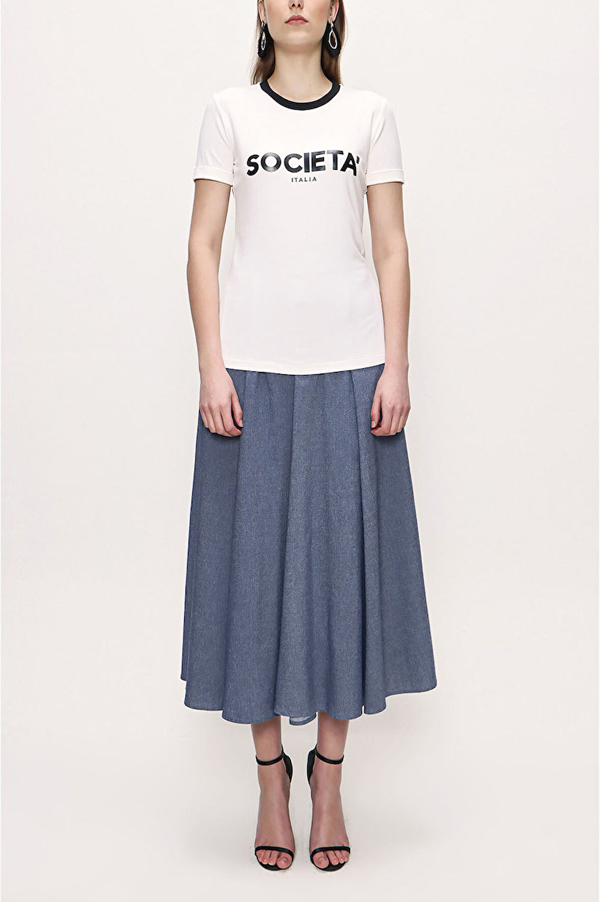 Beyaz Baskılı kısa kollu tshirt 19831 | L