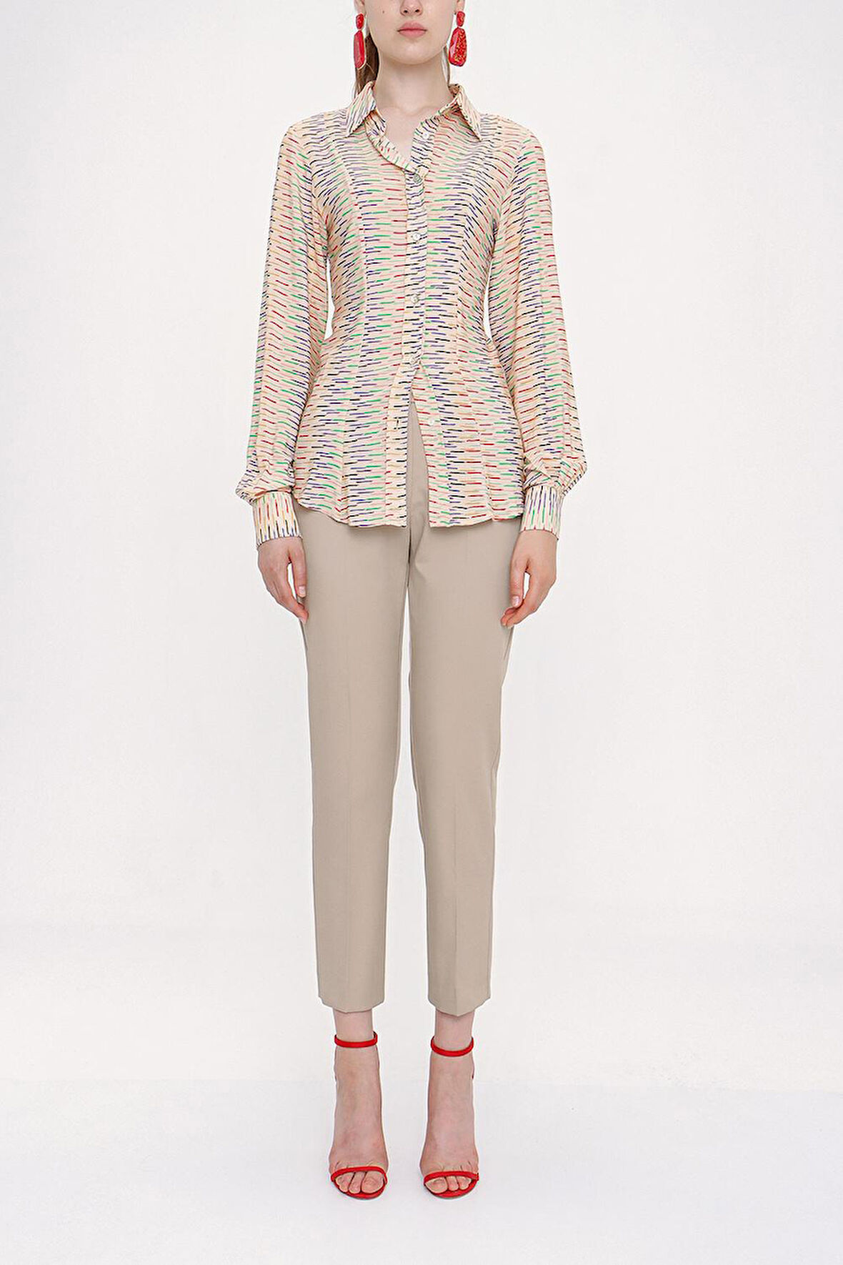 Bej Dar kesim gömlek 10811 | L