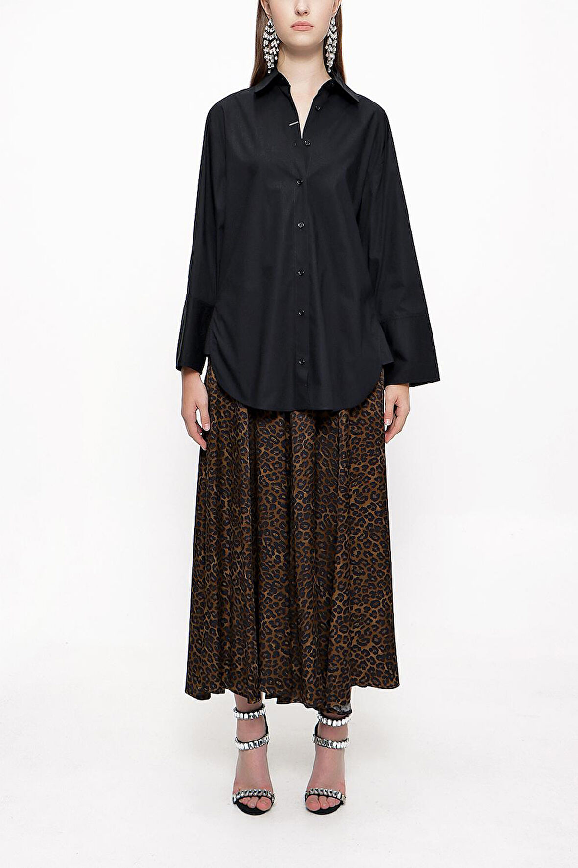 Siyah Bol kesim gömlek 10810 | M