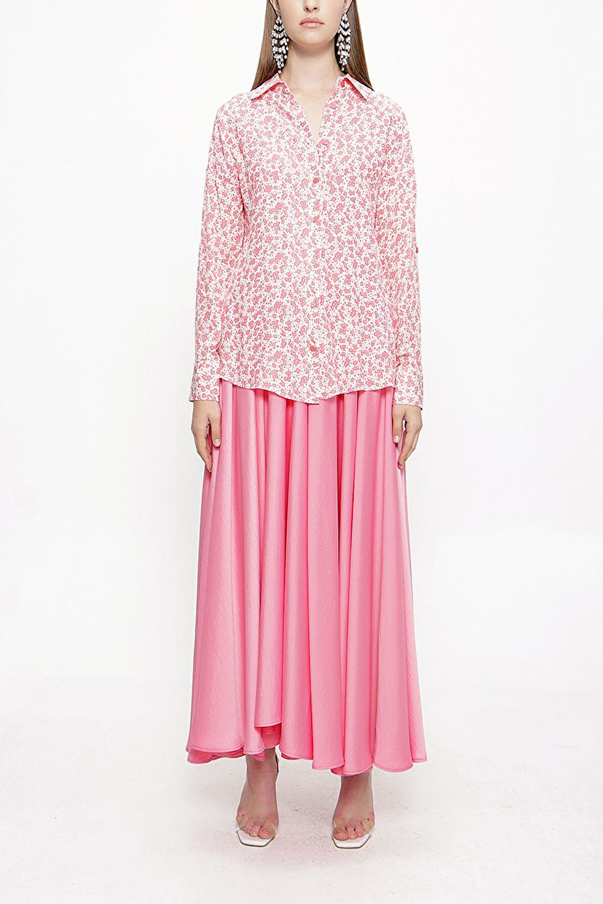 Pembe Bol kesim gömlek 10814 | S