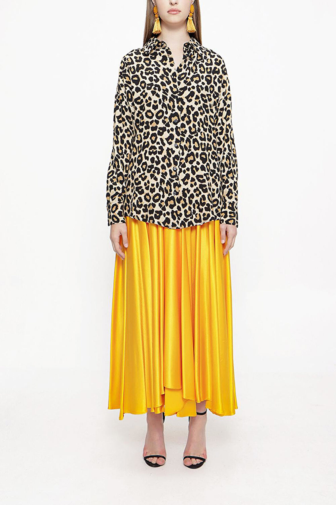 Bej Vizon Bol kesim gömlek 10814 | S