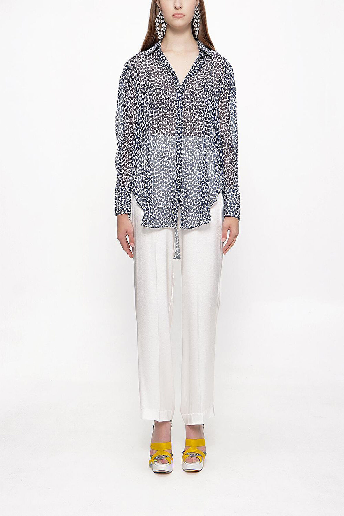 Desenli Bol kesim gömlek 10761 | L