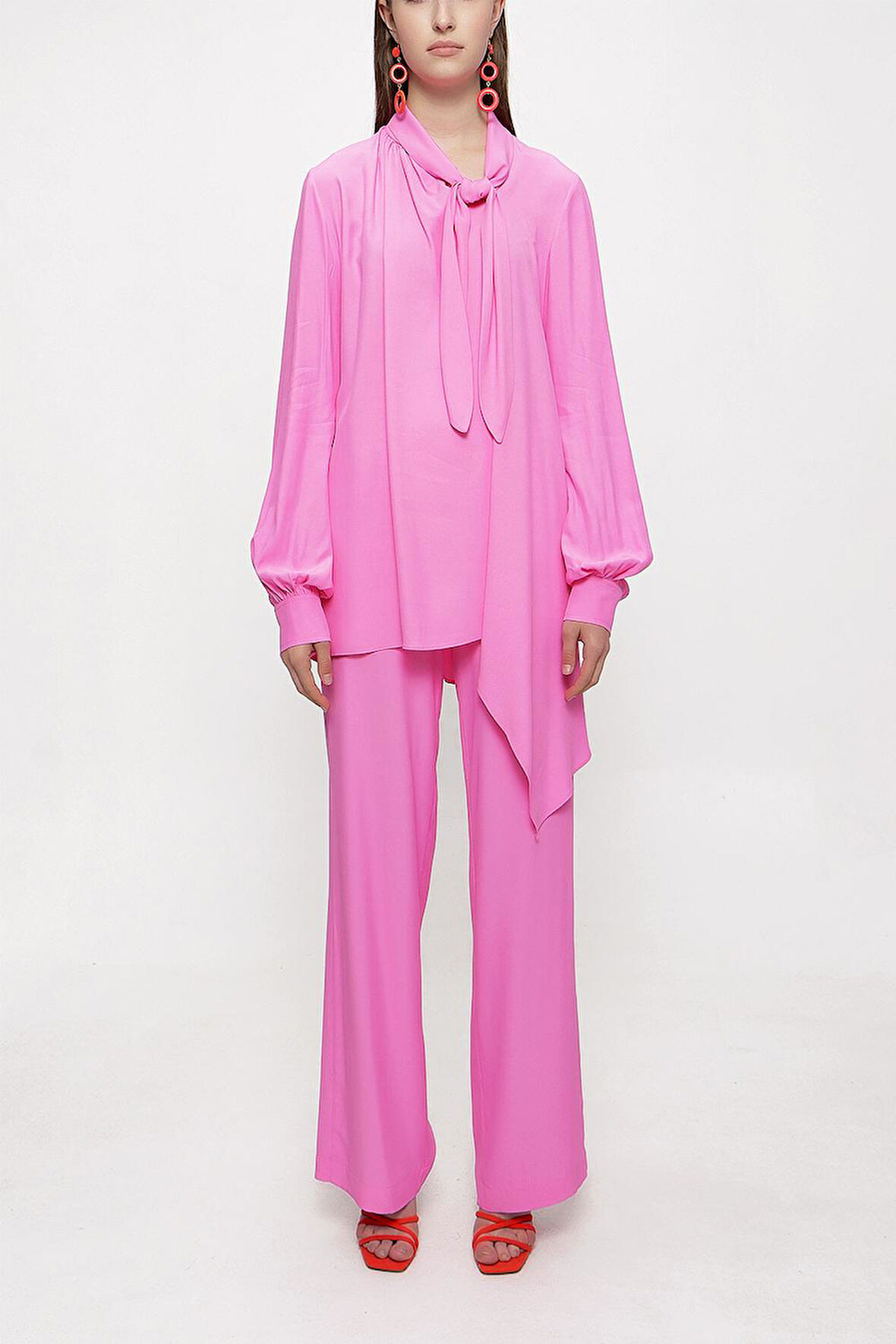 Pembe Beli lastikli pantolonlu ikili takım 12284 | M