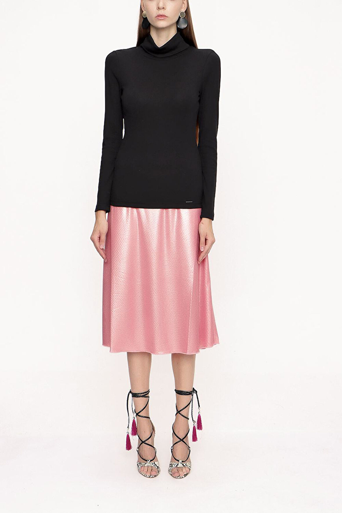 Siyah Siyah Balıkçı yaka bluz 19842 | M