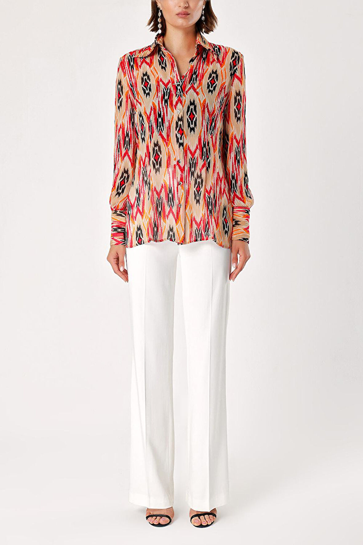 Degrade Baskılı şifon gömlek 10819 | L