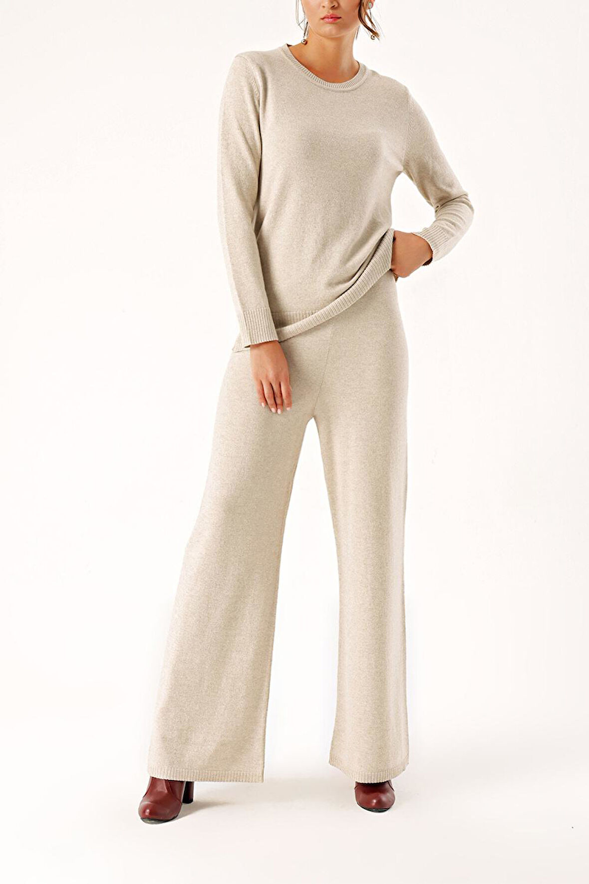 Taş Triko pantolon ve kazak suit 28859 | M