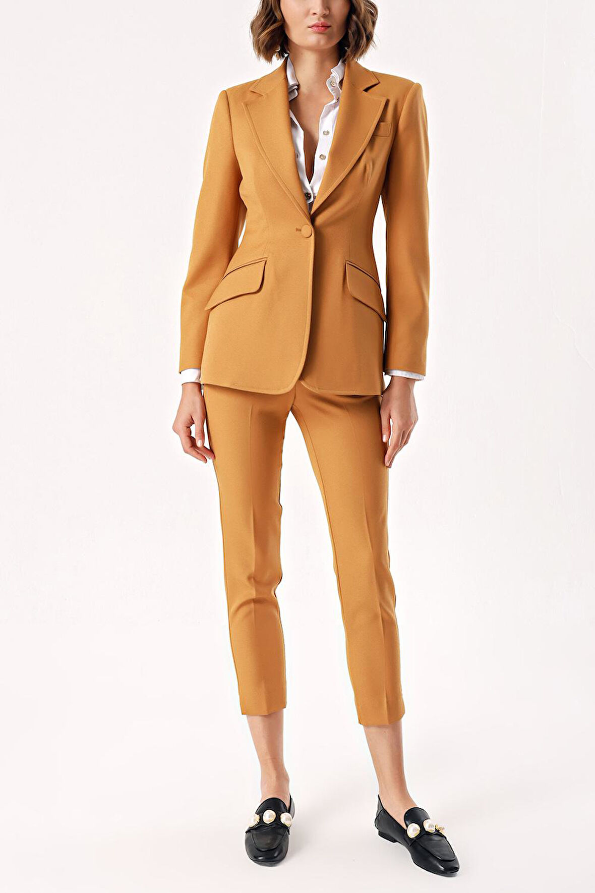 Bej Beş cep boru paça  pantolon 41643 | S