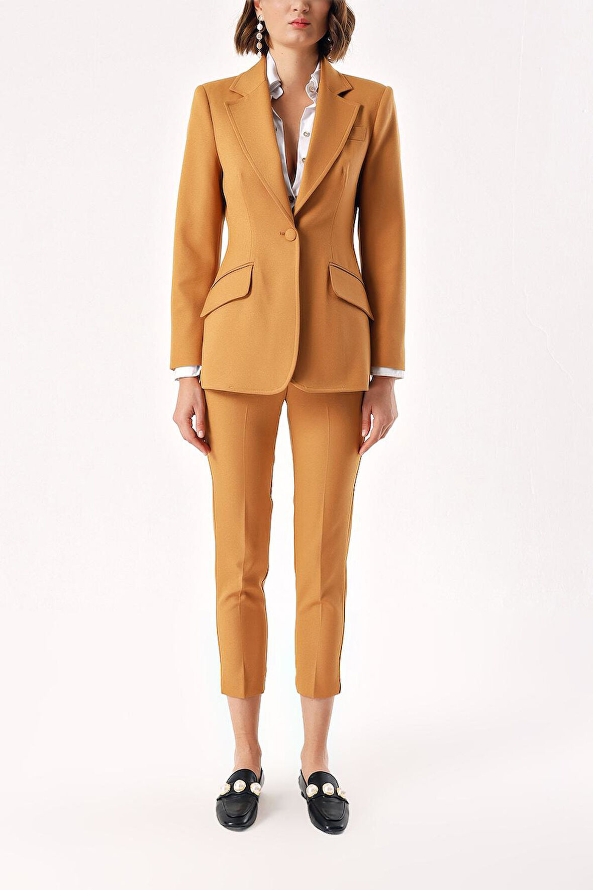 Bej Klasik blazer ceket 61171 | S