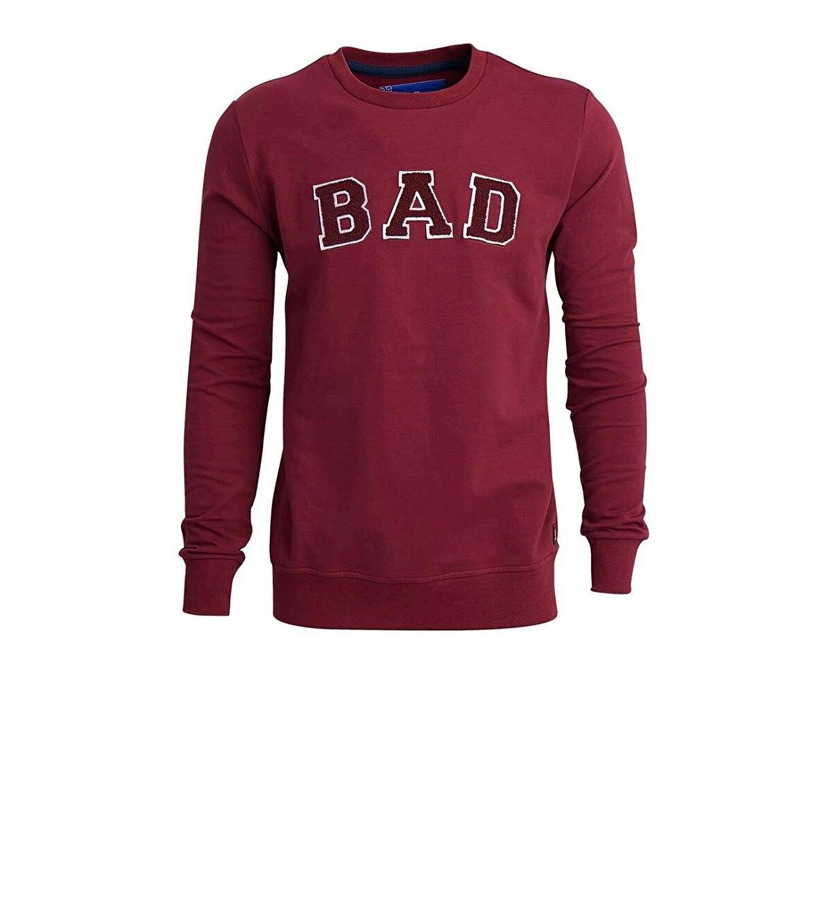 Bad Convex Crewneck Bordo Baskılı Erkek Sweatshirt