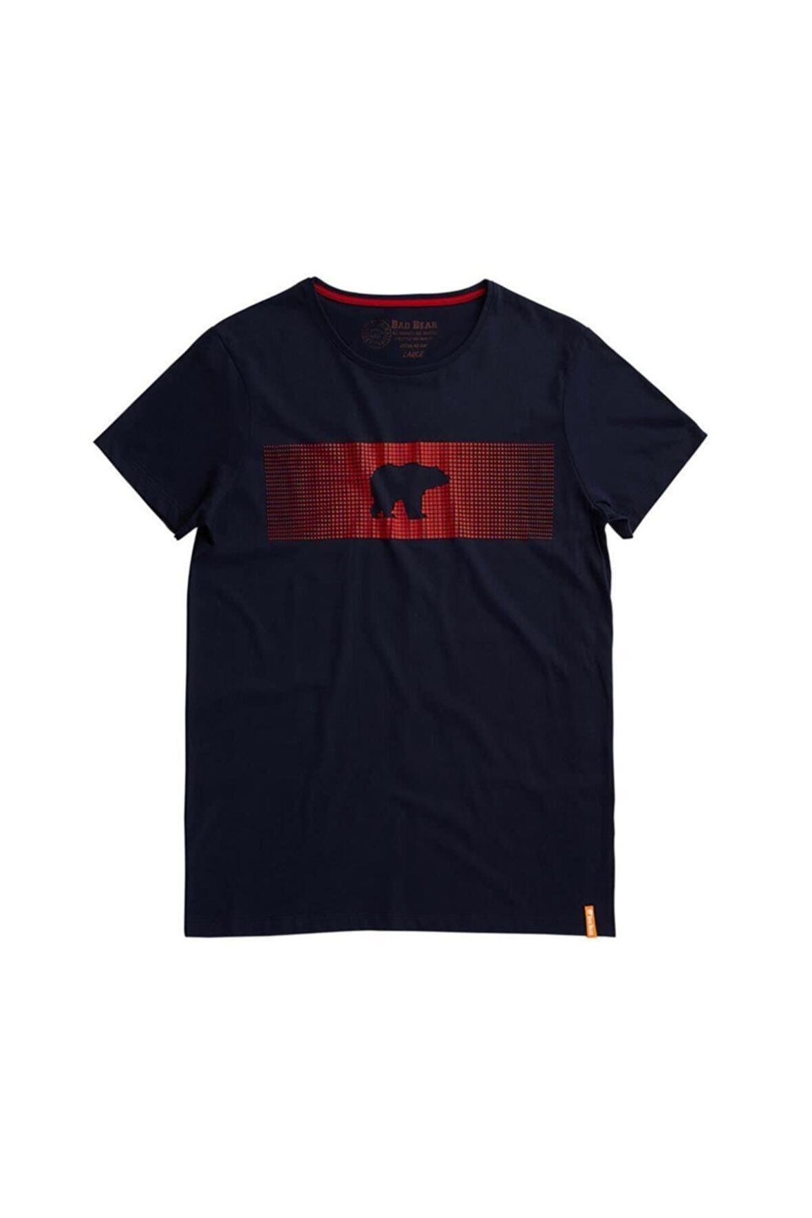 Fancy T-Shirt Lacivert 3D Baskılı Bisiklet Yaka Erkek Tişört 