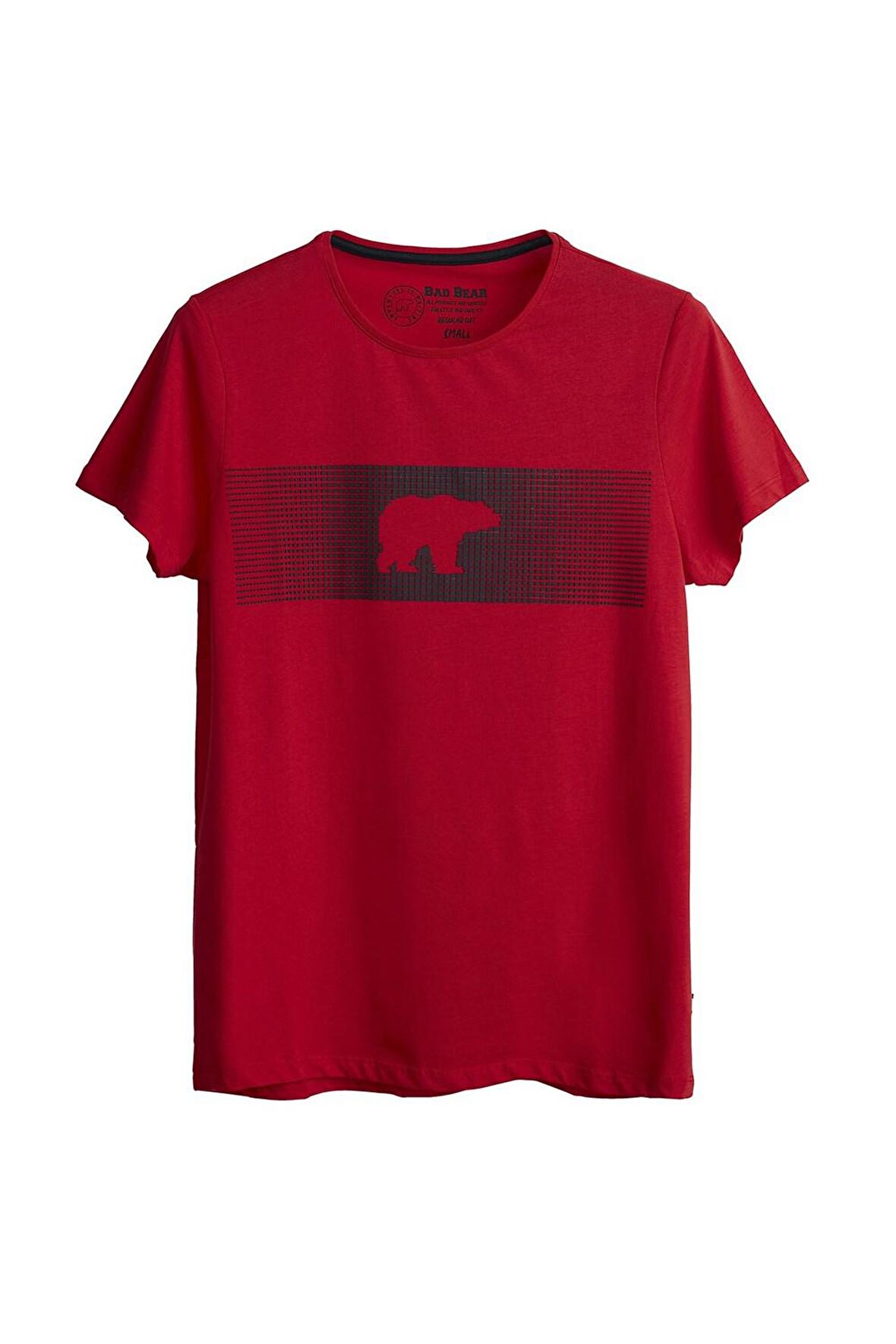 Fancy T-Shirt Crimson Red Kırmızı 3D Baskılı Bisiklet Yaka Erkek Tişört