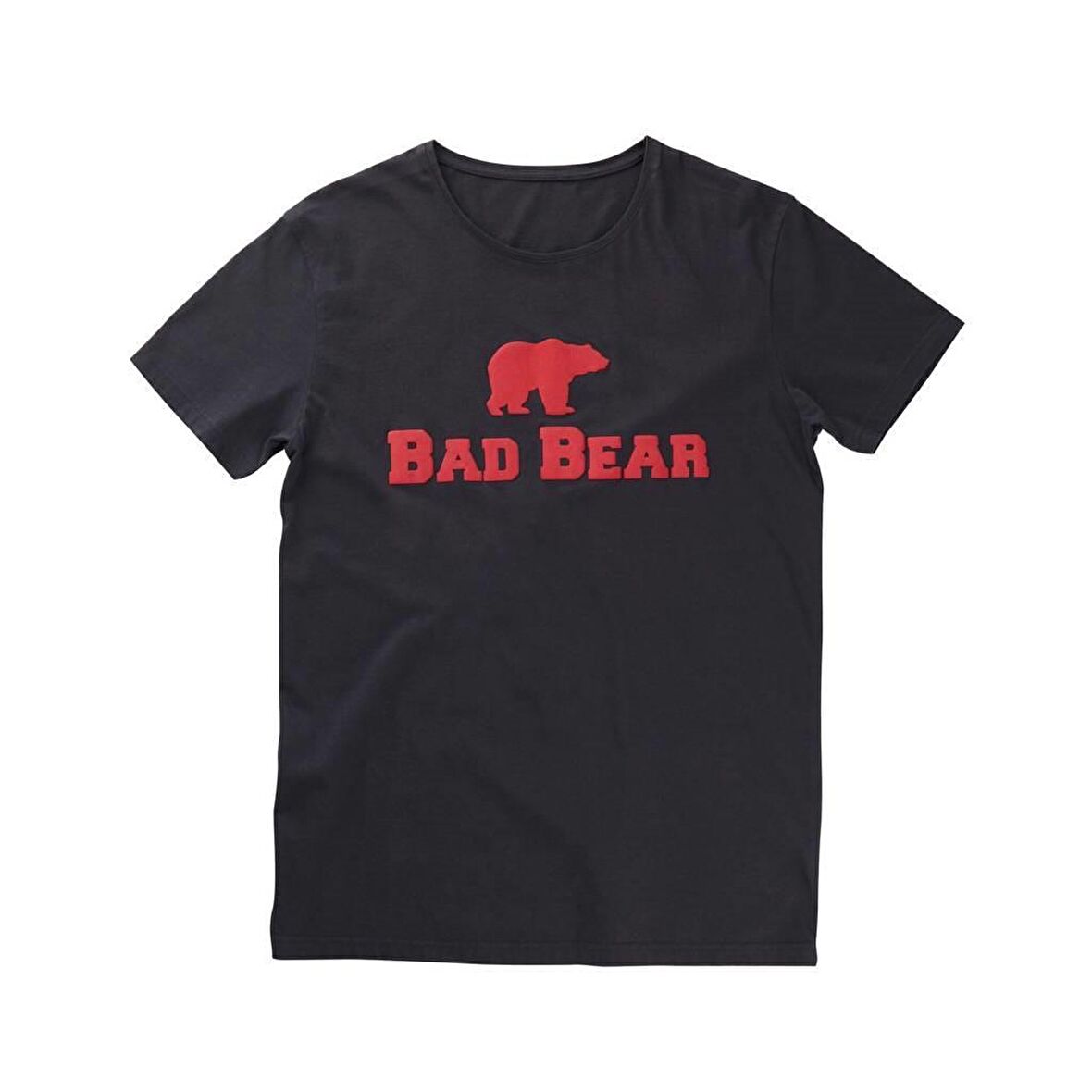 Bear Tee KS T-Shirt Antrasit Logo Baskılı King Size Erkek Tişört 
