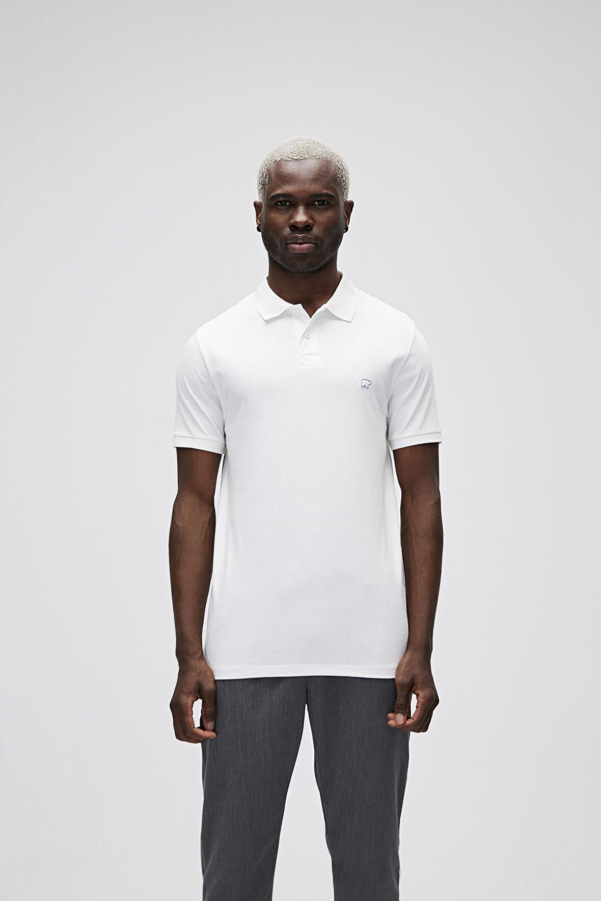 Pure Off-White Beyaz Polo Yaka Erkek T-Shirt