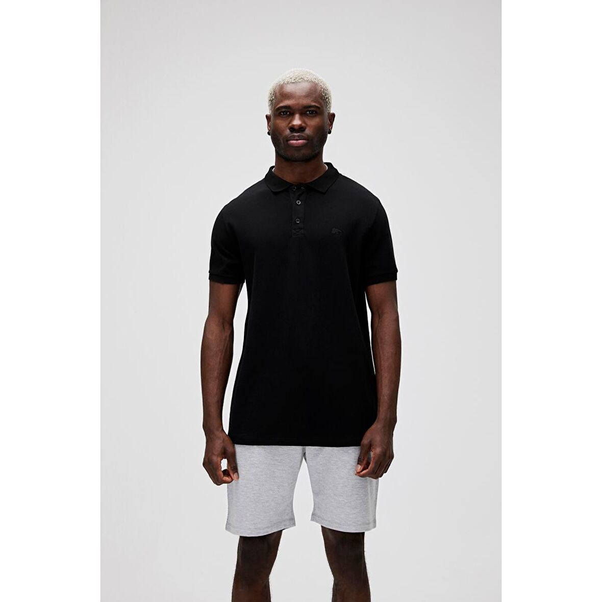 Stark KS Siyah Polo Yaka King Size Erkek T-Shirt